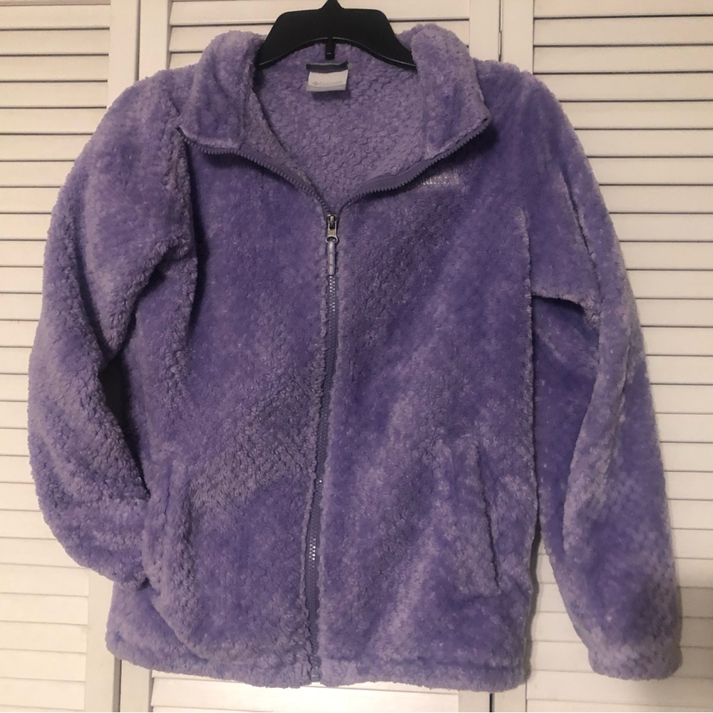 Columbia Sportswear Sherpa plush fleece jacket, purple size XL (18/20)